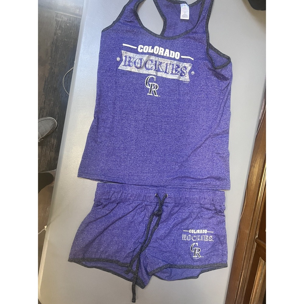 Women's Sideline Apparel‎ MLB Colorado Rockies Tank Top & Short Set Large